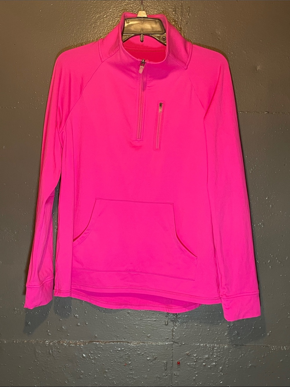 Talbots Neon Pink Quarter-Zip Pullover